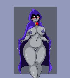 1girls areola areolae big_ass big_breasts big_thighs cartoonfan402 dc dc_comics embarrassed exhibitionism female female_only flashing grey_body nipples nude nudity pointy_nipples rachel_roth raven_(dc) single_girl teen_titans thick_thighs