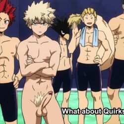 angry balls blonde_hair clothed drawfag drawthread_request edit edited eijirou_kirishima erection fumikage_tokoyami gay genitals human katsuki_bakugou male male_only mashirao_ojiro my_hero_academia naked nude penis pubic_hair red_hair retracted_foreskin screencap screenshot screenshot_edit spiky_hair subtitled uncut unknown_artist yaoi