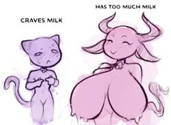 anthro big_breasts breasts female huge_breasts hyper_breasts lactation lactation_without_expressing milk snowyfeline text