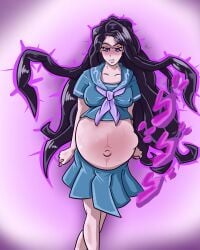 1girls asian asian_female belly big_belly big_breasts black_hair breasts diamond_is_unbreakable female fetal_movement jojo's_bizarre_adventure narcoleptic_vampire nipple_bulge pregnant pregnant_belly pregnant_female school_uniform schoolgirl solo_female veiny_belly yamagishi_yukako