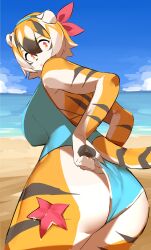 1girls anthro arknights aspirindabaitu beach big_ass big_breasts breasts bubble_butt female furry huge_ass looking_at_viewer mx99926 sea solo solo_female tagme tiger tiger_girl waai_fu_(arknights)