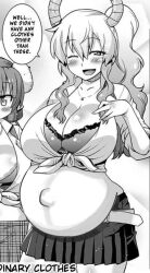 belly big_belly big_breasts bra breasts cleavage edit female jtng23 large_breasts miss_kobayashi's_dragon_maid pregnant quetzalcoatl_(dragon_maid) screenshot_edit source_request