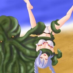 asphyxiation princess_connect! princess_connect!_re:dive shizuru_(princess_connect!) tentacle