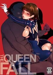 1boy 1girls age_difference ass atlus bad_end blush bodysuit bound_wrists braid breasts brown_hair chained chains choker clothed_female clothed_female_nude_male clothed_sex clothing collar collar_and_leash cover cover_page cowgirl_position crown_braid cuff_(restraint) cuffed cuffs cum doujin_cover fat_man female forced grabbing grabbing_thigh grabbing_thighs half-closed_eyes heavy_breathing human kaneshiro_junya leash leash_and_collar leash_pull leotard makoto_niijima male medium_breasts megami_tensei naked naked_male nana_g nipples nude nude_male older_male overweight overweight_male pale_skin persona persona_5 phantom_thief_suit rape raped red_eyes restrained ripped_bodysuit ripped_clothing sex sex_slave shin_megami_tensei short_hair shoulder_spikes slave spikes sweat sweatdrop sweating teenager thighs torn_bodysuit torn_clothes torn_clothing younger_female