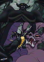 1boy 2girls bimbo bimbo_lips black_scales breasts chernabog crossover cum cum_on_face demon disney disney_villains dragon_girl fantasia female hercules_(disney) hydra hydra_(hercules) interxpecial male male/female maleficent masturbation monster penis purple_scales sharp_teeth sleeping_beauty_(1959_film)