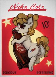 advertisement ass bethesda_softworks equid equine fallout fallout_equestria female feral genitals hasbro hi_res horse mammal marsminer my_little_pony nuka-cola pony pussy solo video_games