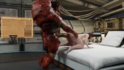 1boy 1girls 3d anal barefoot big_breasts big_penis blender commander_shepard female femshep human interspecies krogan male/female male_penetrating mass_effect mass_effect_3 masterbeta naked penetration red_hair sex urdnot_wrex vagina