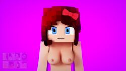 1girls 3d animated blue_eyes breasts erection hardedge horny_female human humanoid looking_at_viewer mine-imator minecraft nude_female outside red_hair scarlett_(hardedge) smile solo solo_female tagme