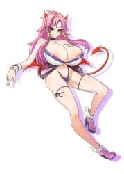 artina breasts demon demon_girl demon_horns demon_tail disgaea disgaea_4 huge_breasts large_breasts nipples nippon_ichi_software noonnoon531 skimpy_clothes thighs