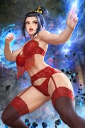 1girls avatar_the_last_airbender azula bra breasts large_breasts lighting lingerie navel neoartcore nickelodeon paid_reward panties patreon_reward picot_trim picot_trim_bra picot_trim_panties red_bra red_panties solo solo_female stockings