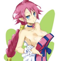 angel angel_wings artina breasts cleavage disgaea disgaea_4 kakuichi large_breasts nippon_ichi_software pink_hair