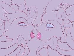 2girls animated blush drool female feral feral_on_feral french_kiss french_kissing game_freak kiss kissing nintendo no_humans no_sound pokemon saliva sylveon tongue tongue_kiss tongue_kissing tongue_out ungulatr video yuri