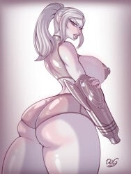 ass ass_bigger_than_head ass_focus blonde blonde_female blonde_hair boobs_bigger_than_head boobs_out breasts deigart female female_only long_hair looking_at_viewer metroid monochrome nintendo nipples nipples_out samus_aran thick thick_lips thick_thighs tits_bigger_than_head tits_out topless topless_female video_game video_game_character