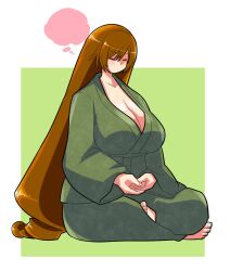 brown_hair female huge_breasts itini-sanshi long_hair meditation rozen_maiden suiseiseki tagme