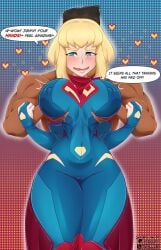 aes_art breasts_grab cameltoe erect_nipples_under_clothes heart-shaped_pupils horny_female jimmy_olsen_(my_adventures_with_superman) supergirl_(my_adventures_with_superman)