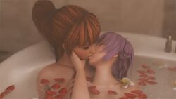 ayane_(doa) bathing image incest kasumi_(doa) kiss naked sisters zandrinya