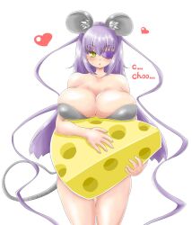 1girls barasuishou blush breasts cheese cleavage female huge_breasts itini-sanshi long_hair looking_at_viewer open_mouth purple_hair rozen_maiden solo standing tagme upper_body yellow_eyes