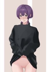 1girls bernadetta_von_varley bottomless bottomless_female female female_only fire_emblem fire_emblem:_three_houses light-skinned_female light_skin nintendo pomelomelon purple_hair solo