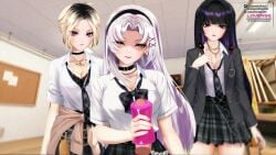 1girls 3_girls animated aroused aroused_face beautiful beauty_mark blush brat breasts bubblebebe cute cute_face eyebrows eyelashes female female_focus female_only handjob hourglass_figure indie_virtual_youtuber lewdtuber medium_breasts petite petite_body petite_breasts petite_female pov schoolgirl_uniform sex_toy sexy sexy_body sexy_pose tagme thick_thighs thighs video video_recording vtuber vtuberfanart white_hair yellow_eyes