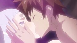10s 1girl 1girls 2018 age_difference animated animated_gif blue_eyes blue_hair blunt_bangs blush breasts censored closed_eyes female french_kiss hand_on_another's_face heian hetero hikimayu hime_cut indoors kiss lamia large_breasts long_hair monster_girl nude nure_onna older_female_and_younger_male sasuke_(shikkoku_no_shaga) shikkoku_no_shaga shikkoku_no_shaga_the_animation snake_girl sweat tagme yorihime