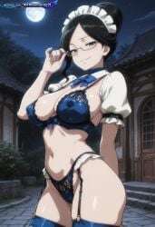1girl 2d absurd_resolution absurdres adjusting_glasses adult ai ai-created ai_art ai_generated anime anime_coloring anime_screenshot black_hair black_lace black_lingerie blue_eyes blue_gloves blue_lingerie blue_panties blue_thighhighs blush bow bowtie bra building cameltoe cel_shading choker cleavage close-up clothing_pull cowboy_shot curvy deep_cleavage detached_sleeves detailed_background digital_art door dynamic_angle dynamic_pose exhibitionism exibitionism exited explicit eyewear female frills from_below garter_belt garter_straps glasses glossy glossy_body glossy_skin gloves gorgeous hair_bun half-closed_eyes hand_on_glasses hand_on_hip hentai hi_res high_contrast high_quality high_resolution highres huge_breasts in_heat lace lace_trim large_breasts lingerie looking_at_viewer looking_back low_angle maid maid_headdress mansion midriff narrow_waist navel nsfw overlord overlord_(maruyama) panties panty_pull patreon penis perfect_anatomy pervert_female plump presenting rating_explicit sexy sexy_body sexy_female sexy_pose shiny_skin sideboob sidelocks smile smirk soft_shading solo solo_focus source_anime standing stone_path straddling teasing teasing_viewer testicles thick_thighs thighhighs underboob voluptuous voluptuous_body voluptuous_female wide_hips window yuri_alpha