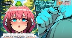 1girl 2026 2d absurd_res absurd_resolution absurdres ai_generated blue_eyes blush comic english_text frog hi_res high_quality high_resolution highres ikaros image lumarabbit multicolored_hair no_game_no_life patreon patreon_username pink_hair pointing shiro_(no_game_no_life) short_hair sora_no_otoshimono tree uncensured watermark