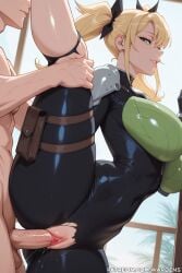 1girl 1girls ai_generated big_breasts blonde blonde-haired_female blonde_female blonde_hair blonde_hair_female bodysuit boobs breasts commission commission_art commissioner_upload female female_focus girl green_eyes kaiju_no.8 kikoru_shinomiya large_breasts lips makeup ripped_bodysuit ripped_clothing stable_diffusion tagme tits twintails twintails_(hairstyle) uncensored wardens watermark