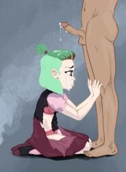 1boy 1girls after_rape amity_blight barefoot bra cum disney_channel disney_xd dress feet female green_hair male oral panties prom_dress ripped_dress straight_hair the_owl_house toes underwear