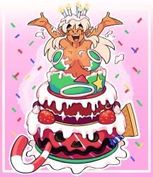 1girls autumn_(genocityzone) breasts cake completely_nude elf female genocityzone nude tagme
