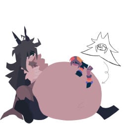 agetha_(kaaatie) dangerous_forest fundamental_paper_education miss_circle_(fundamental_paper_education) nameless_werewolf_(kaaatie) vore vore_belly
