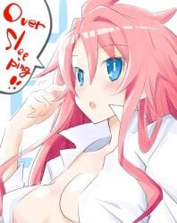 artina breasts disgaea disgaea_4 iwasi_r large_breasts nippon_ichi_software no_bra no_bra_under_clothes open_clothes open_shirt