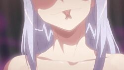 10s 1girl 1girls 2018 animated animated_gif blue_hair collarbone fangs female heian hetero indoors lamia long_hair monster_girl no_arm nude nure_onna open_mouth shikkoku_no_shaga shikkoku_no_shaga_the_animation shirabyoshi snake_girl snake_tongue tagme yorihime