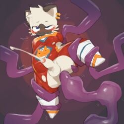 1:1 2025 anal anal_penetration anthro anthro_penetrated balls biped blue_eyes blush bodily_fluids brown_body brown_fur clothed clothed_anthro clothed_male clothing cum cum_while_penetrated cumshot digital_drawing_(artwork) digital_media_(artwork) domestic_cat ear_piercing ear_ring ebi_tsunamayo ejaculation erection facial_markings felid feline felis footwear foreskin front_view fur fur_tuft genital_fluids genitals glans head_markings hi_res humanoid_genitalia humanoid_penis male male_anthro mammal markings mask_(marking) multicolored_body multicolored_fur one_eye_half-closed partially_clothed partially_retracted_foreskin penetration penis piercing plantigrade restrained restrained_arms restrained_by_tentacles ring_piercing sex shaded shaking shoes siampoo_(character) slightly_chubby slightly_chubby_anthro slightly_chubby_male soft_shading solo superhero_costume suspended_via_tentacles suspension tan_body tan_fur tentacle_in_ass tentacle_penetration tentacle_sex tentacles tentacles_around_arms torn_clothing tremble_spikes trembling tuft two_tone_body two_tone_fur