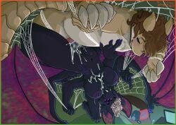 4_arms abdominal_bulge absurd_res anthro arachnid arthropod bat blush bodily_fluids breasts cum cum_drip cum_on_belly cum_on_body cum_on_breasts dripping duo entangled female female_penetrated genital_fluids genitals hi_res hybrid interspecies male male/female male_penetrating male_penetrating_female mammal multi_arm multi_eye multi_limb nude pangolin penetration penile penile_penetration penis penis_in_vagina predator/prey predator_penetrated prey_penetrating prey_penetrating_predator seres_(trissyfen) sex spider spider_web trissyfen upside_down upside_down_sex vaginal vaginal_penetration vulva wings