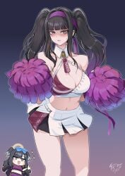 black_hair cheerleader cheerleader_outfit cheerleader_uniform cleavage clothed fire_emblem fire_emblem_awakening light-skinned_female light_skin midriff nintendo revolverwingstudios tharja_(fire_emblem) twintails