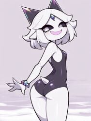 ai_generated animated animated_gif chubby chubby_female cute cute_face cute_girl diamond fat_ass little_woman original_character waifu waifu_night white_body