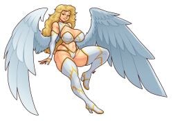 1girls angel angel_wings big_boobs big_breasts bikini blazbaros blonde_hair blonde_hair_female boobs boots breasts female_only gloves high_heels_boots long_boots long_gloves long_hair long_hair_female oc original_character solo solo_female solo_focus tagme thighhighs_boots tits