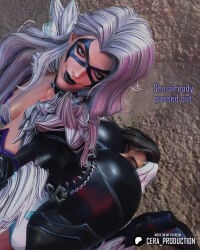 black_cat_(marvel) cera_production dominant luna_snow luna_snow_(marvel_rivals) marvel marvel_comics marvel_rivals selfie_pose smothered smothering smothering_ass smothering_butt sniffable_ass sniffing_ass thick_thighs