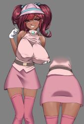 1girls 1human alternate_breast_size alternate_version_available commissioner_upload digital_drawing_(artwork) digital_media_(artwork) eye_contact eye_contact_pov eyelashes female fossil_fighters human human_female human_only kayserend light_skin looking_at_viewer nintendo pink_hair pov pov_eye_contact red_eyes red_hair rosie_richmond_(fossil_fighters) simple_background solo solo_female tagme thick_thighs twintails video_game_character white_body