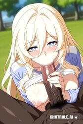 1girl ai_assisted ai_generated anime_coloring blonde_hair hair_between_eyes looking_at_viewer mature_female very_long_hair