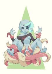 alien alien_girl alien_humanoid blue_body blue_eyes blue_hair blue_skin creux elixiabex_(creux) nasa_t-shirt questionable_consent tentacle tentacle_hair tentacle_penetration tentacle_rape tentacle_sex tentacles