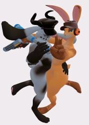 anthro baseball_bat bunny furry_female peace_sign pistol scout_(team_fortress_2) sfm shy_expression source_filmmaker team_fortress_2 tf2