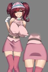 1girls 1human alternate_breast_size alternate_version_available digital_drawing_(artwork) digital_media_(artwork) eye_contact eye_contact_pov eyelashes female fossil_fighters human human_female human_only kayserend light_skin looking_at_viewer nintendo pink_hair pov pov_eye_contact red_eyes red_hair rosie_richmond_(fossil_fighters) simple_background solo solo_female tagme thick_thighs twintails video_game_character white_body