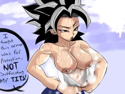 1girls big_breasts black_hair breasts breasts_out caulifla dragon_ball female female_only female_saiyan light-skinned_female musk musk_clouds musky pseudocel smell smelly solo solo_female steam steamy sweat sweatdrop sweating sweating_profusely sweaty universe_6/universe_7 universe_6_girls white_highlights