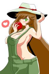 apple blush brown_hair female huge_breasts itini-sanshi long_hair nude red_eyes rozen_maiden suiseiseki tagme very_long_hair