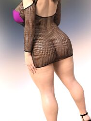 1futa 1girls 2020 3d 3d_(artwork) ass black_high_heels brown_hair erect_penis erection futa_only futanari gradient_background high_heels huge_breasts kyla_(artist) massive_penis mesh_dress nipple_bulge nipples_visible_through_clothing no_bra no_panties nopan original_character slushe_(website) solo solo_futa standing venessa_(kyla)