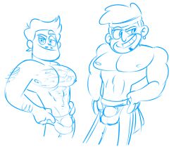 bandana body_hair bulge clothed clothing dilf earrings facial_hair gay male male_only mexican moustache muscles muscular muscular_male nipples no_sex no_shirt rafael_diaz sensei_brantley sketch smile smiling sodabox star_vs_the_forces_of_evil thong