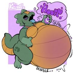 anthro anthro_only belch belching belly big_belly burp furry furry_only kafrizzzle no_humans ready_to_pop solo