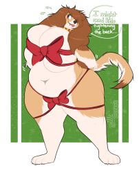 1girls alternate_version_available anthro anthro_only big_breasts bowtie female furry furry_only june_(largefluffydog) kibblesyourbits no_humans no_visible_nipples