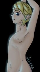 glowing karma_(artist) link link_(breath_of_the_wild) male male_only nipple_piercing nipples piercing the_legend_of_zelda yaoi